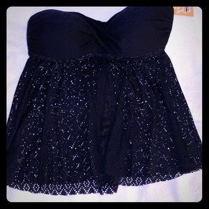 Tankini Top Womens L Kona Sol Black